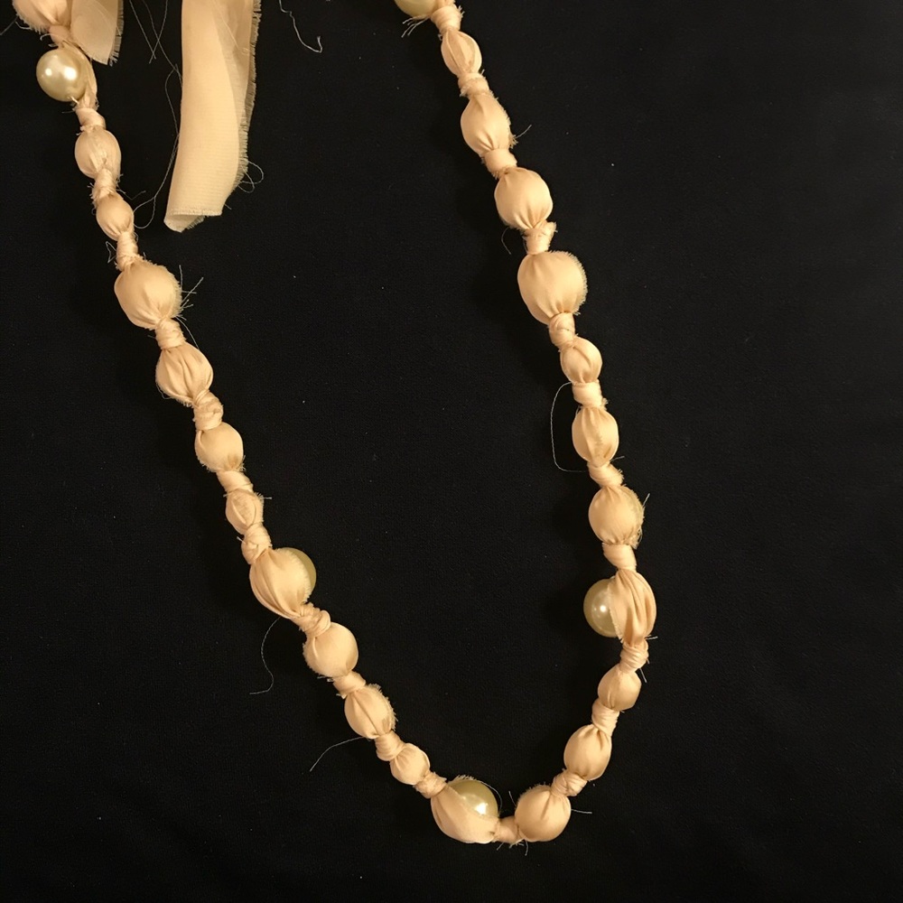 J. Crew Pearl & Satin Wrap Necklace